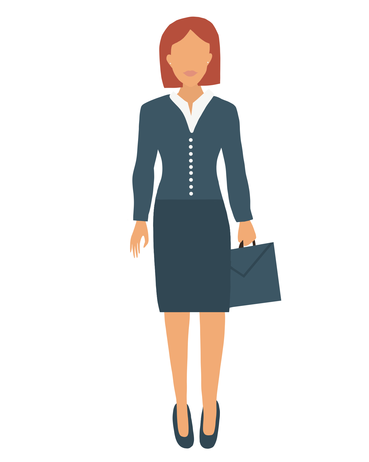 An illustration of a woman standing.